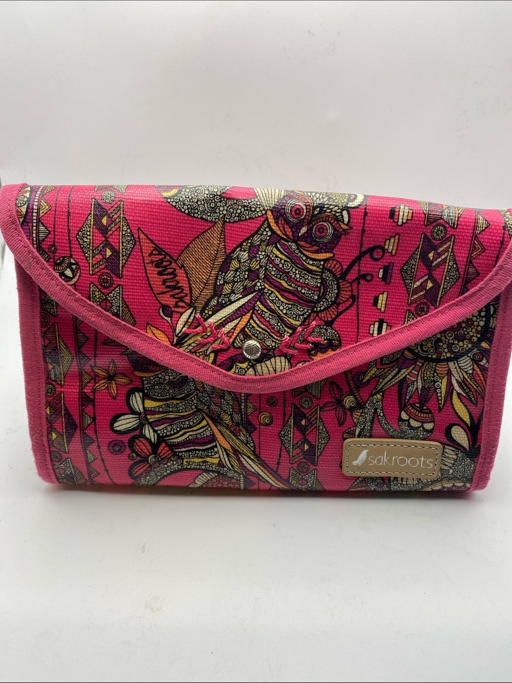 Sakroots Pink Patterned Foldover Clutch